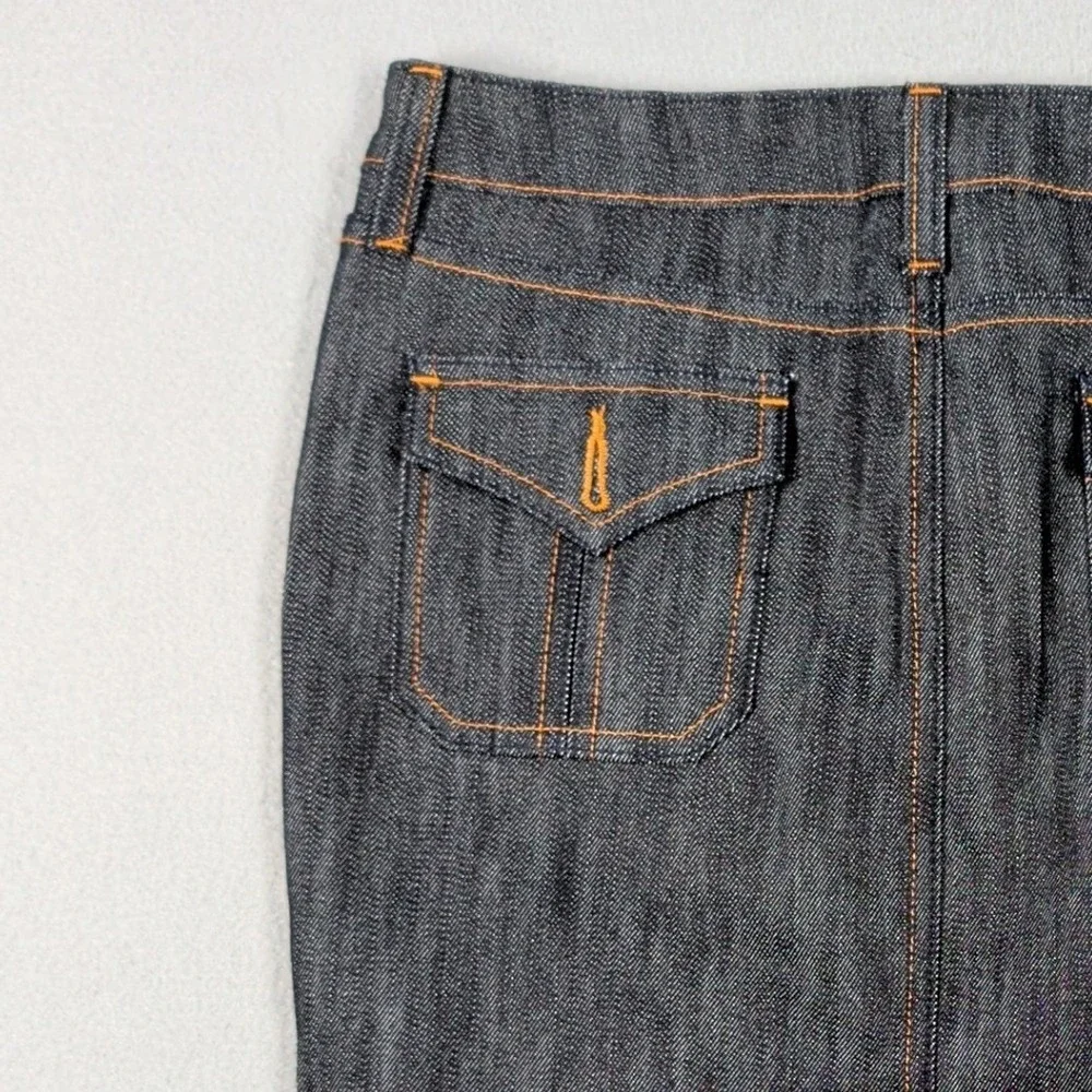 Rock & Republic Skirt Womens 27‎ Blue Denim Contrast Stitching Casual